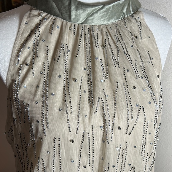 BNWT. Sean Jean. Beaded, Silk Drop Waist Dress. Celadon Green. Sz 10 Stunning🤩 - Picture 9 of 12